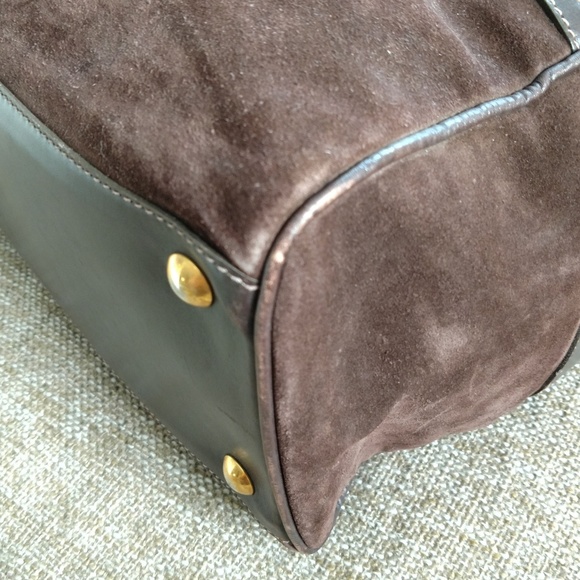 Vintage Gucci Brown Suede Travel Overnight Bag - Picture 6 of 8